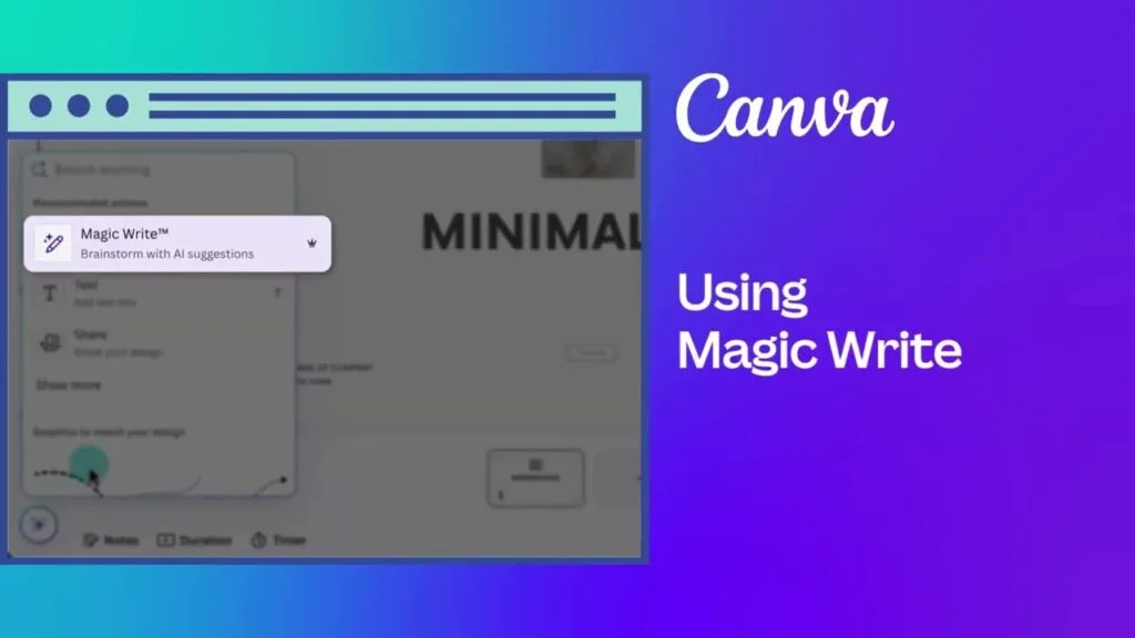 An image showing content production through Canva Magic Write.