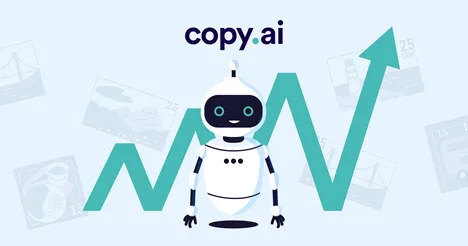 Copy.ai platform generating short-form marketing content and creative headlines.