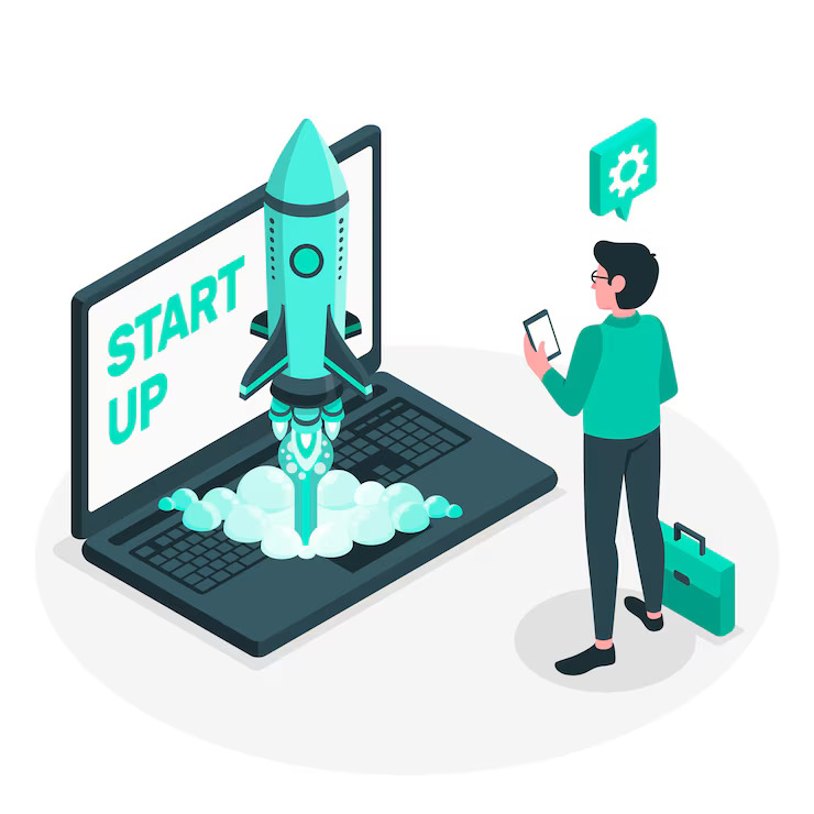 This image shows Startup-life-concept-illustration.