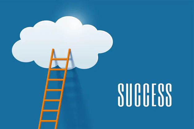 Vision and purpose illustrated by a ladder reaching toward success.