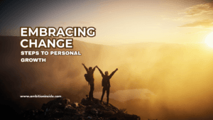 People standing on a mountain at sunrise symbolizing embracing change and personal growth.
