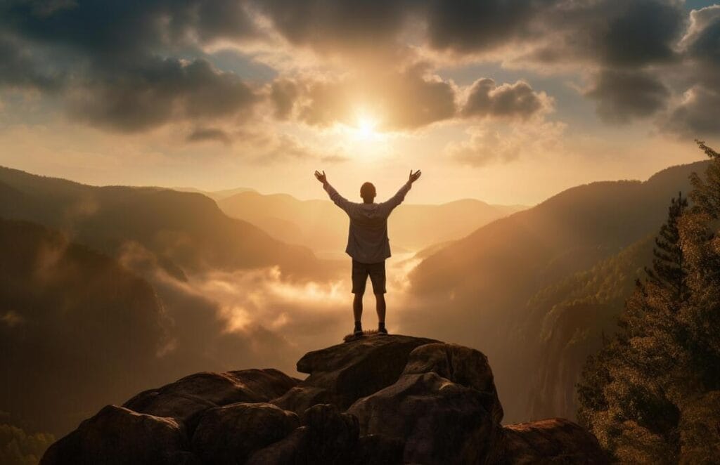 High achievers standing on a mountain symbolizing the 90-day life reset plan and success
